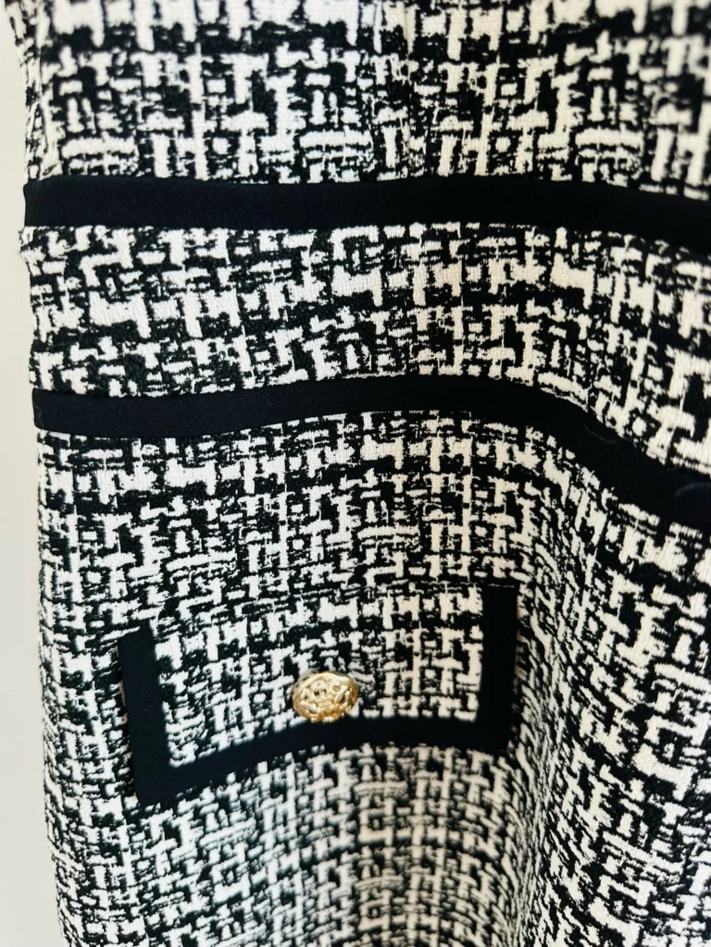 Karl Lagerfeld Black & White Tweed Mini Dress - Picture 7 of 9